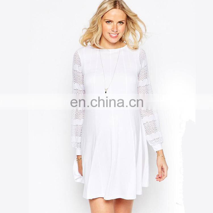 Wholesale Fashion Korean Swing Dress With Seam Detail Pregnant Maternity Design