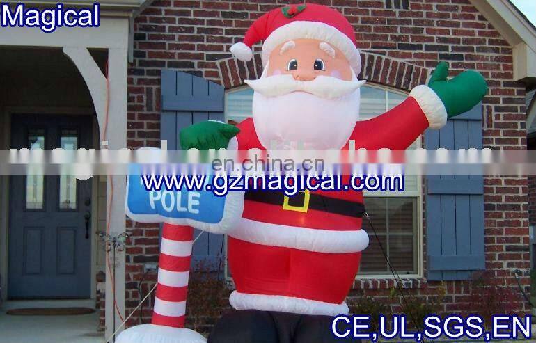christmas use inflatable Santa Claus on plane with gifts