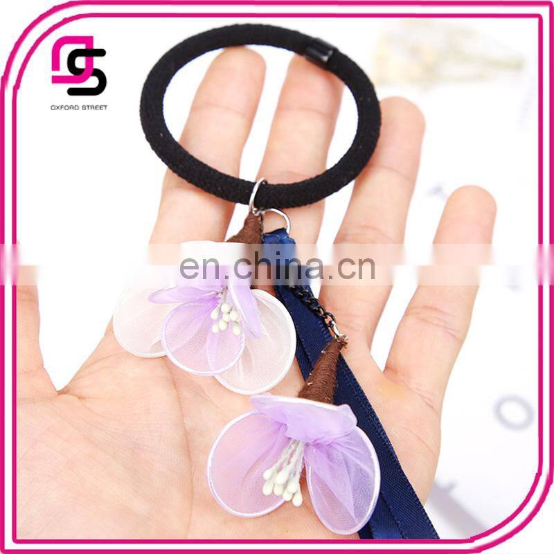 New Wholesale Decorative Floral Elastic Hair Tie Accessories Girls Korean Headdress