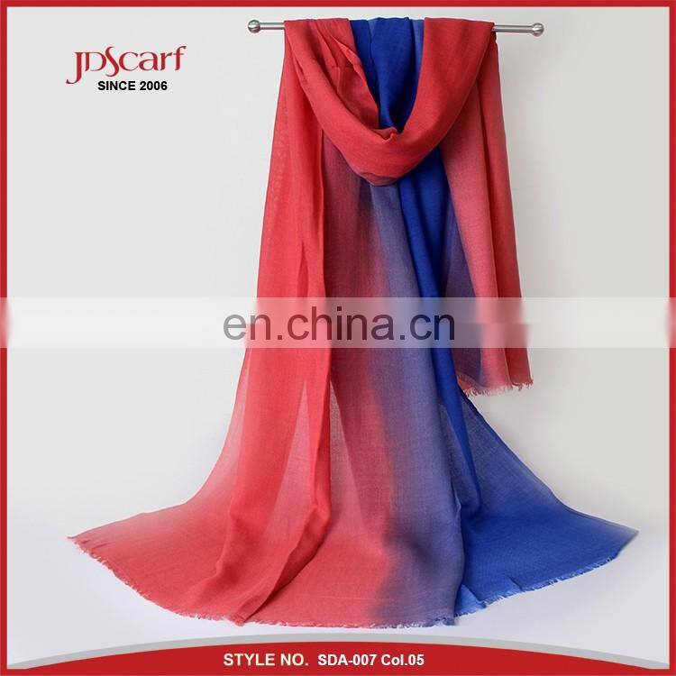 colourful thin fashion pashmina scarf gradient color acrylic scarf