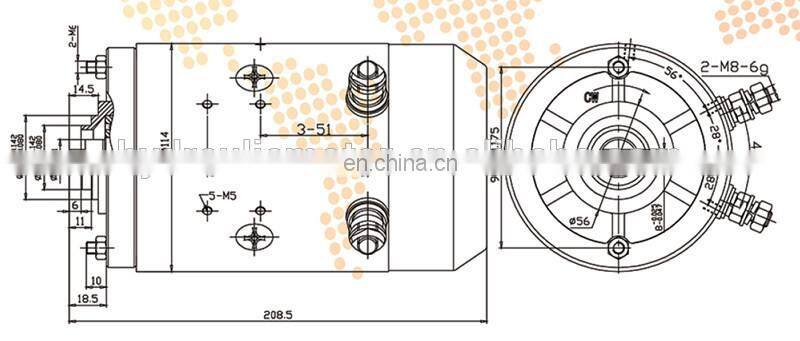 Hydraulic DC Motor 12v dc motor 2kw For Power Unit