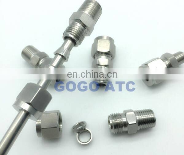 High quality quick coupler ZG 1/4'' male thread O.D 4 mm hard tube stainless steel straight connectors flexible pipe coupling