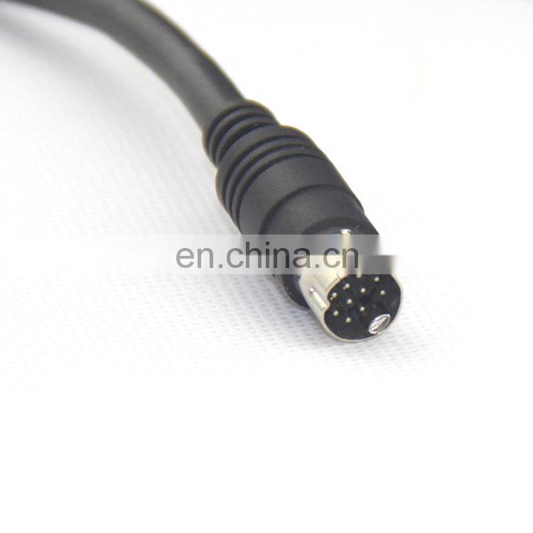 Gold plated 1.5m flat rca av cable 10 pin mini din to rca cable