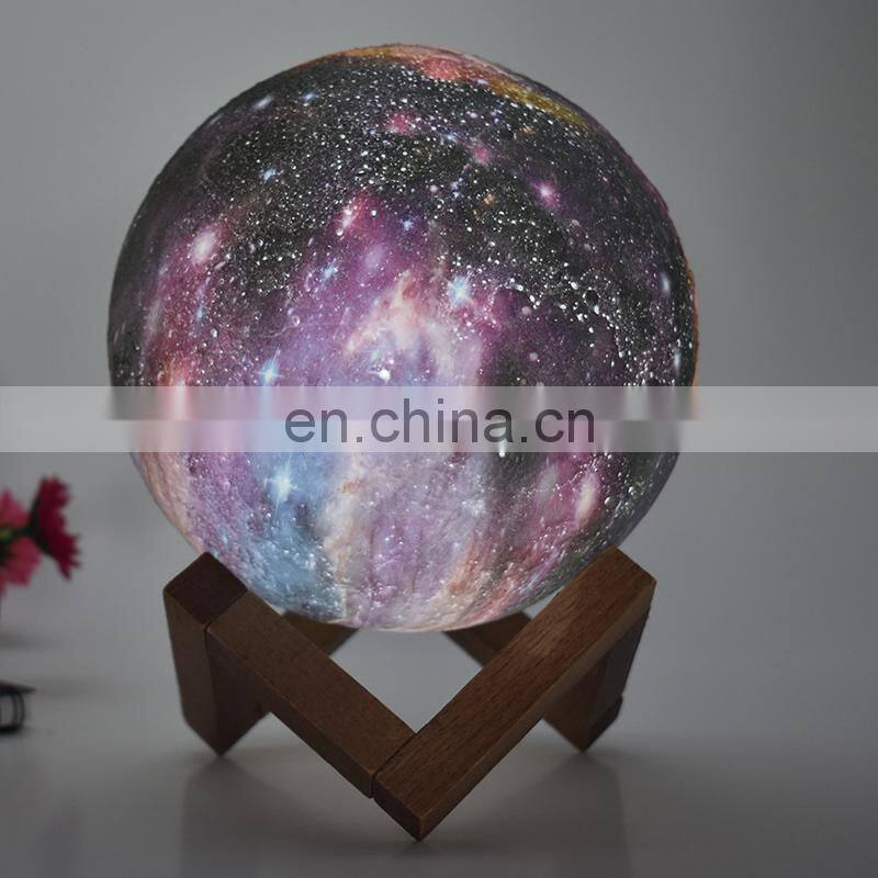 8-20cm 3D printing creative novelty gift moon desk table lamp with remote control