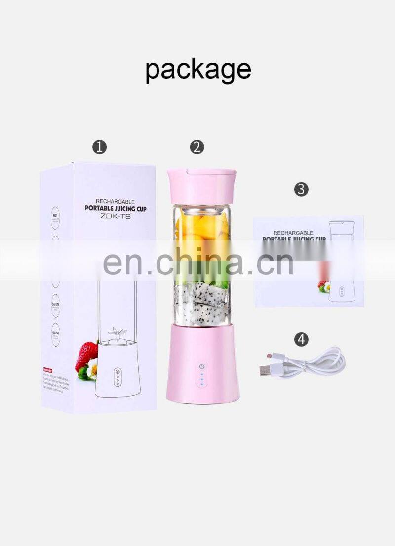 China Made New Design USB Fruit Juicer Maker Blender Rechargeable Portable Blender