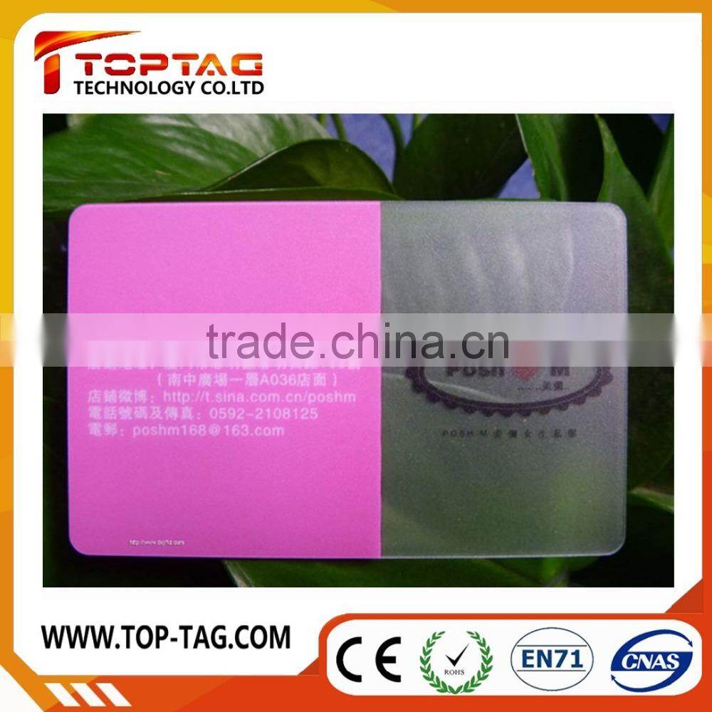 Frosted Transparent Pvc Plastic Clear Business Card