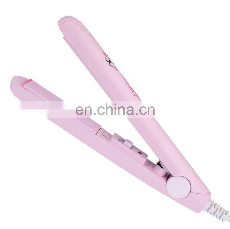Portable mini hair straightener and wireless flat iron rechargeable cordless hair straightener