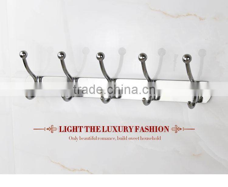 Wesda zinc alloy bathroom accessories decorative stainless steel coat hook for towel 831