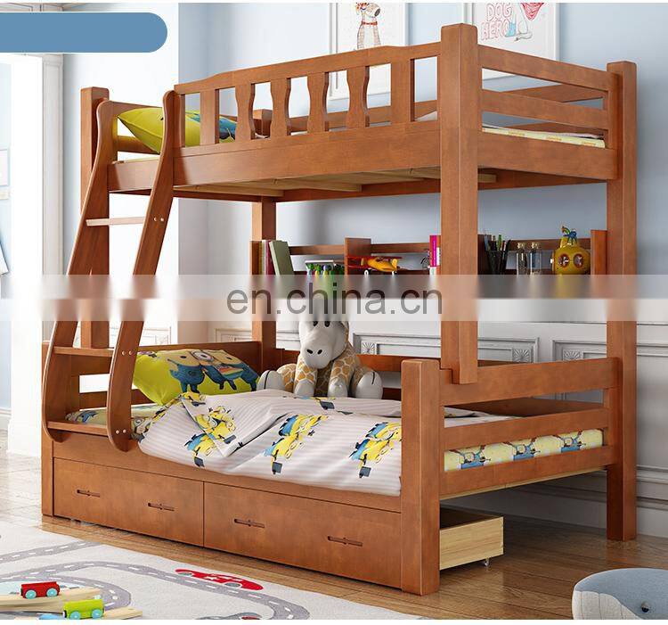 Adult twin over full wooden bunk bed for 3 people children bunk double bed modern for sale bedroom sets