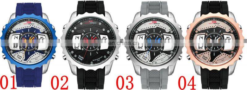 2018 KAT-WACH 724 Men's Fashion&Casual Watch Quartz+Digital Movement Multi-Function Sport Watches