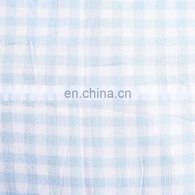 Supplier Classic Plaid Yarn Dyed Fabric Twisted Yarn Crepe Sunscreen Fabric