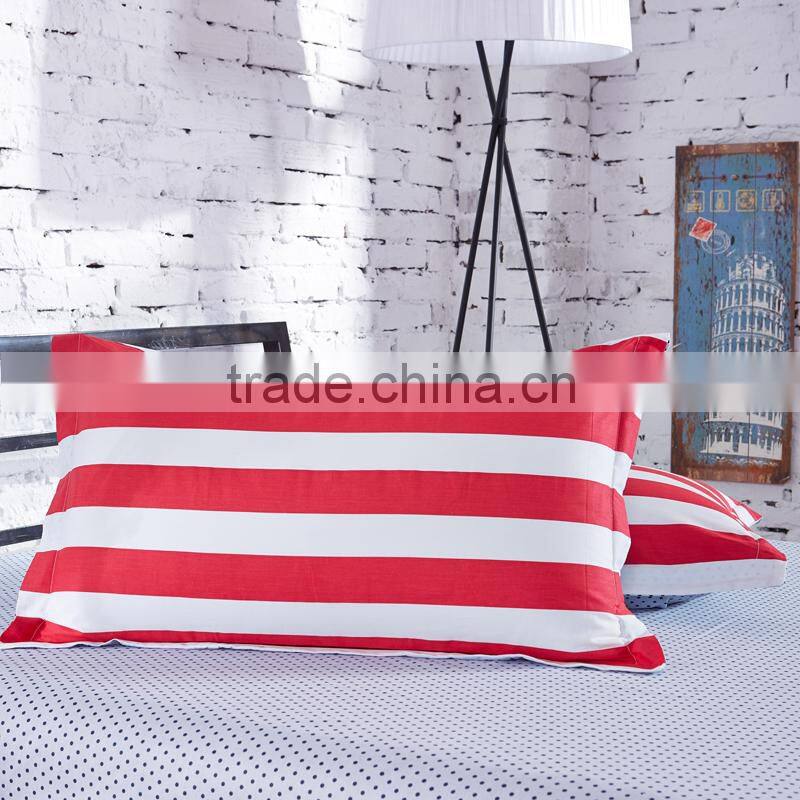 Warm and confortable design red and white stripe home textile bedding set from China supplier