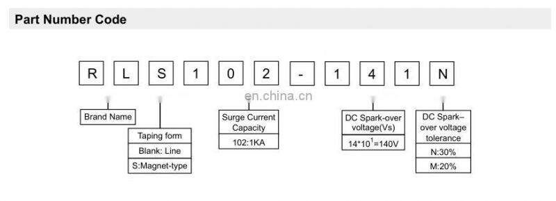 Glass Gas Discharge Tubes (GGD) RLS102 Series for High frequency signal transmitters/receivers