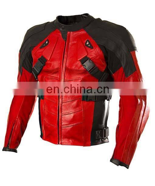Custom Leather Motorcycle Jacket Cowhide Motorbike Jacket Motocross Racing Jacket For Winter Warm