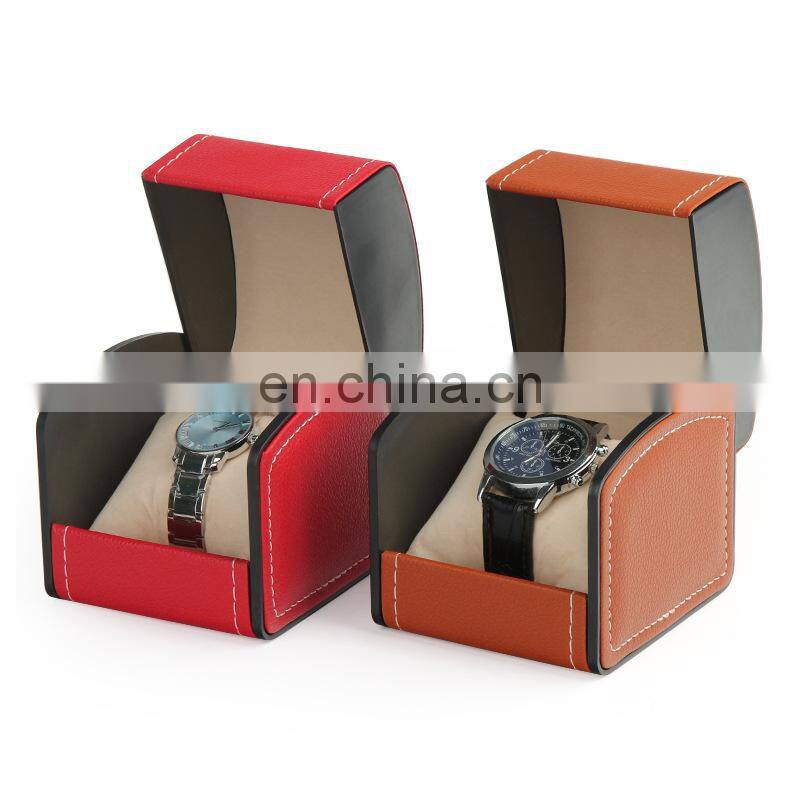 Wholesale Leather Cover Wooden Single Mens Watch Boxes