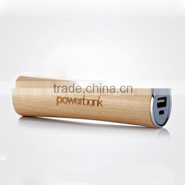 Fashion wood 2600mAh power bank cheap charger for smart mobile