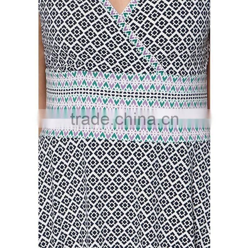 2016 summer hotsale v-neck cotton dress design with cheap price D275