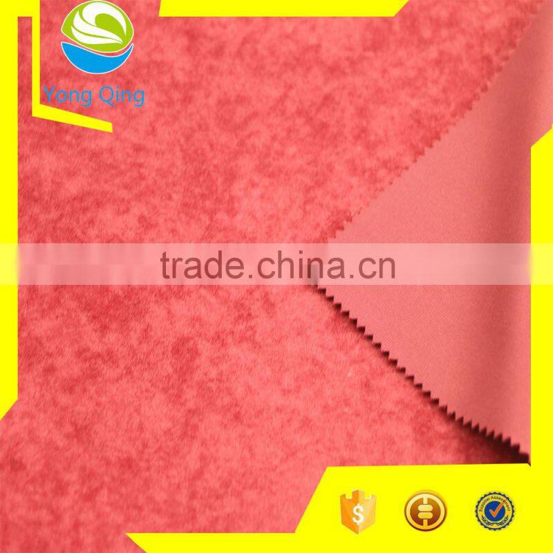 Pink velvet upholstery tricot warp knitting fabric for cushion