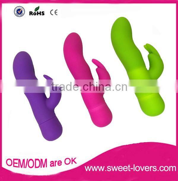 Hot Selling G Spot Vibrator Multi-colors waterproof two powerful quiet motors rabbit vibrator for women on sale