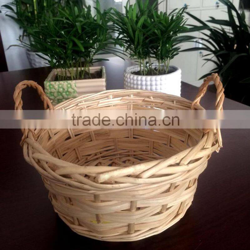 Round handicraft product gift basket,handmade wicker spa sets gift basket