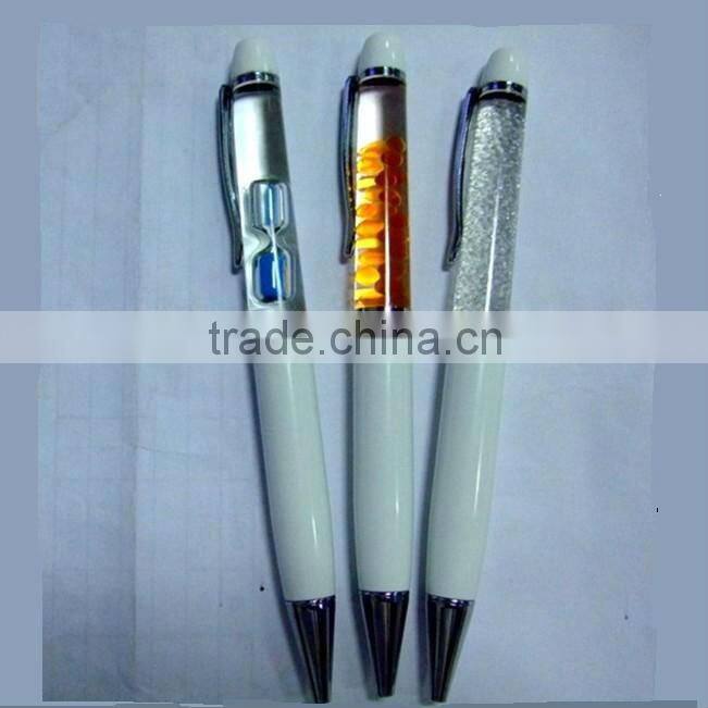 2015 cool liquid floating pen ,Promotional pen with led light ,custom cool liquid pen with 7 color