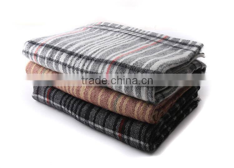 New Fashion Fringed Checked Plaid Acrylic Lady Poncho Shawl