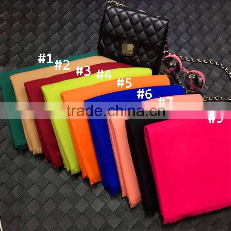 New Winter Fashion Fringe Plain Women Cashmere Shawl
