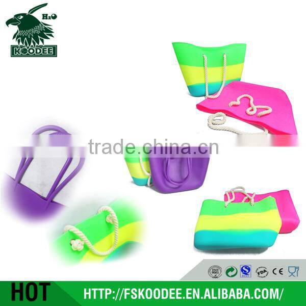 New Fashion Silicone Waterproof Beach Bag Candy Color Summer Shoulder HandBag
