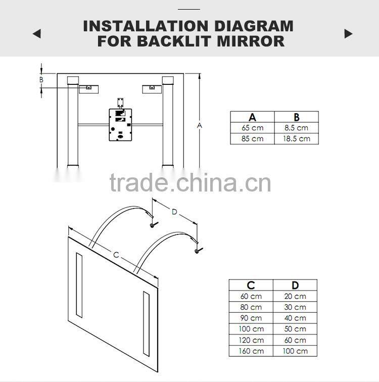 2015 best good anticorrosive performance chrome wall mirror light