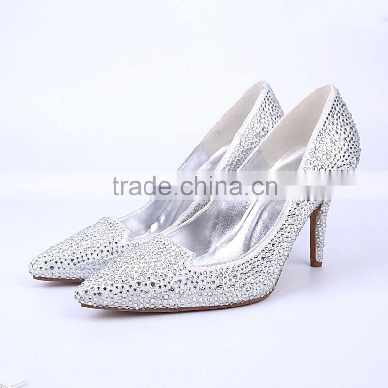 Dress shoe 2015 new products high heel woman sexy wedding shoes lady fashion shoe with strass