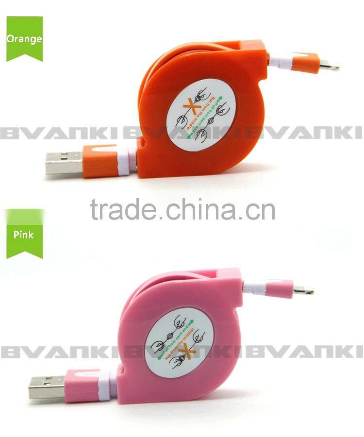 2016 new premium high quality retractable micro usb data cable sync data and charging usb cable for samsung and iPhone 6s/6splus
