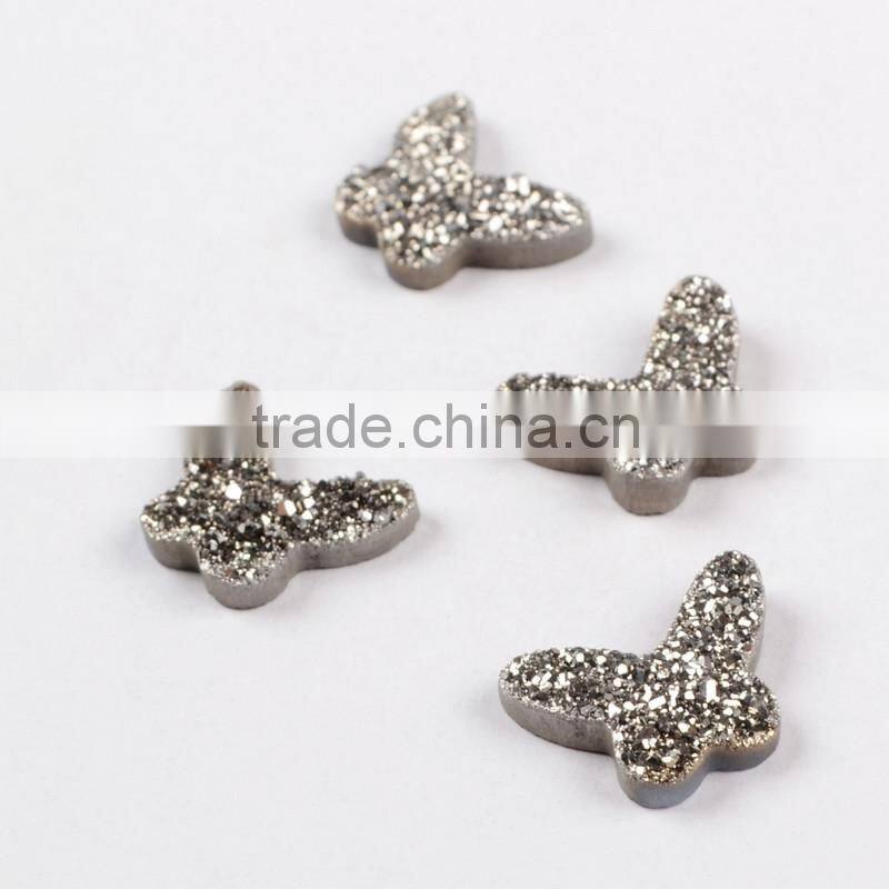 Natural titanium blue butterfly agate drusy angel druzy wings cabochons
