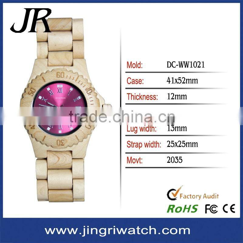 sunshine watch dial customize logo Bamboo Wooden Watch,with Japan Movt Quartz