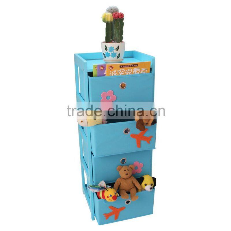 Multifunctional Non-woven toy storage organizer with 4 drawers