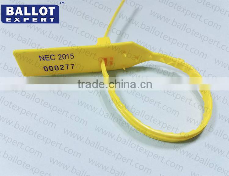 PP seals with bar code for ballot box on voting