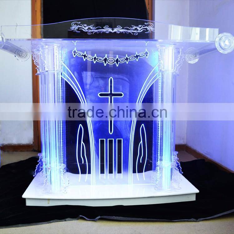 GH-4769 factory price modern design clear acrylic church pulpit