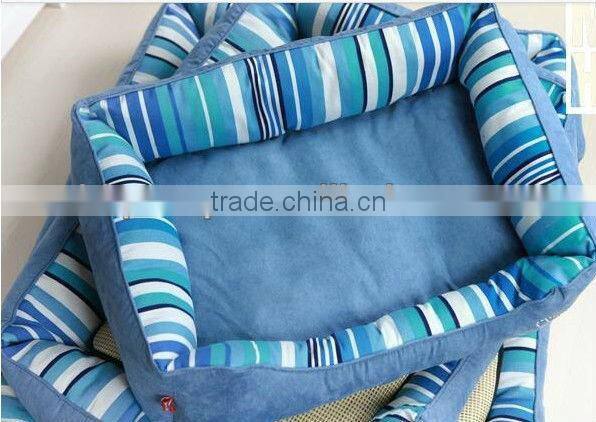 Striped Suede Pet Bed