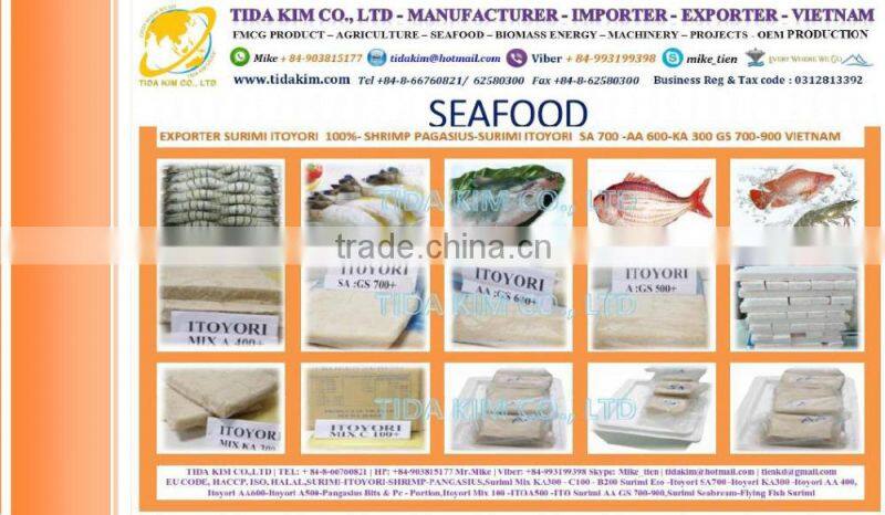 FROZEN BASA FILLLET - PANGASIUS SURIMI-TIDA KIM - BLACK TIGER SHRIMP LIVE FROZEN LOBSTER P ORNATUS - BIG SIZE 10KG