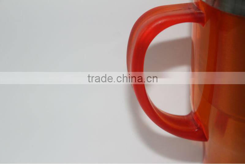 nice inner steel outer plastic advertising & auto mug with handle