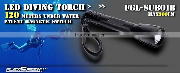 magnetic switch rechargeable led XML T6 diving flashlight