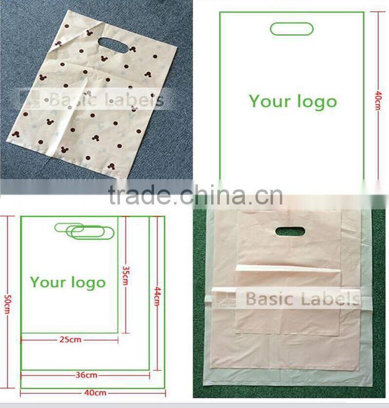 Stand up T-shirt bag with zipper, plastic underwear clothes packaging bag