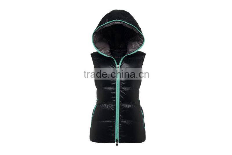 Women latest winter shiny padding vest winter red fashion down vest