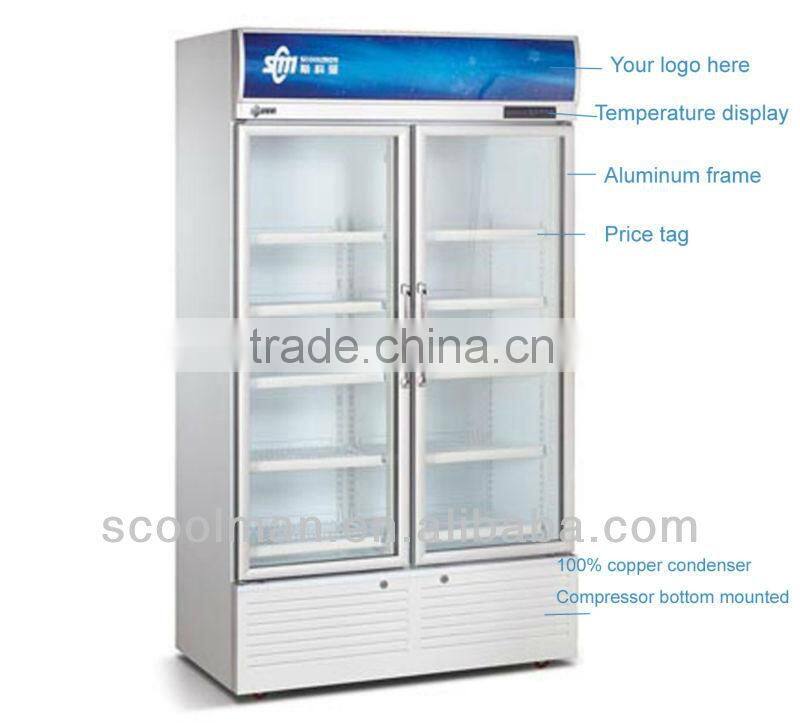 Upright showcase/refrigerator/display cooler