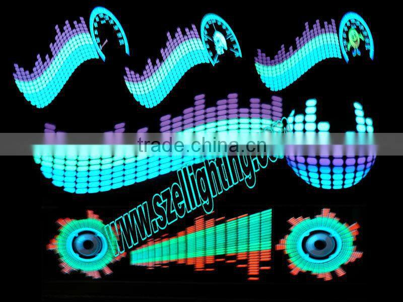 customized logo printed el car sticker,equalizer el car sticker