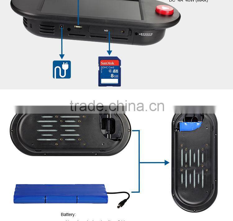 Flintstone 9 inch wall mount LCD advertising retail battery powered promotion screen,battery powered LCD video monitor