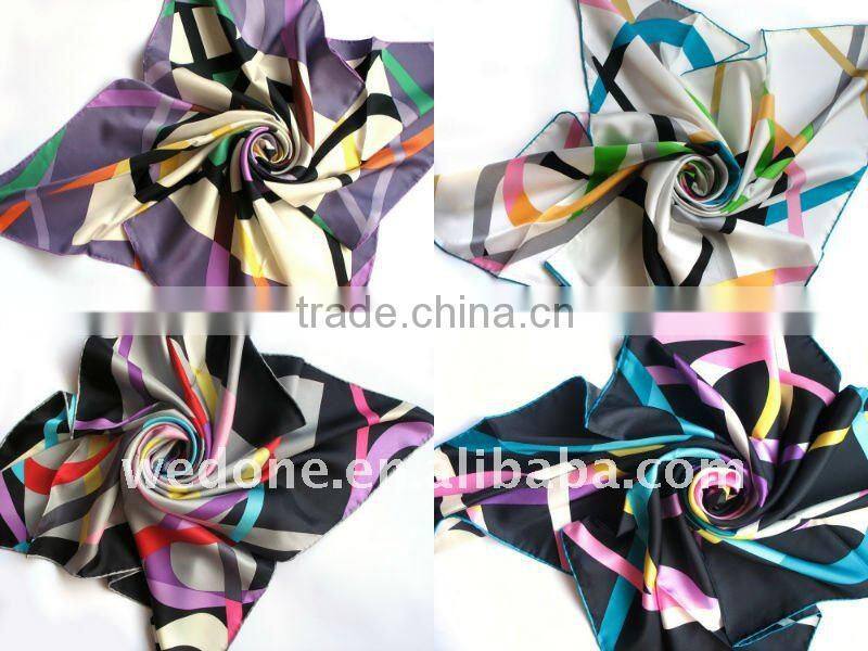 custom printing twill silk scarves