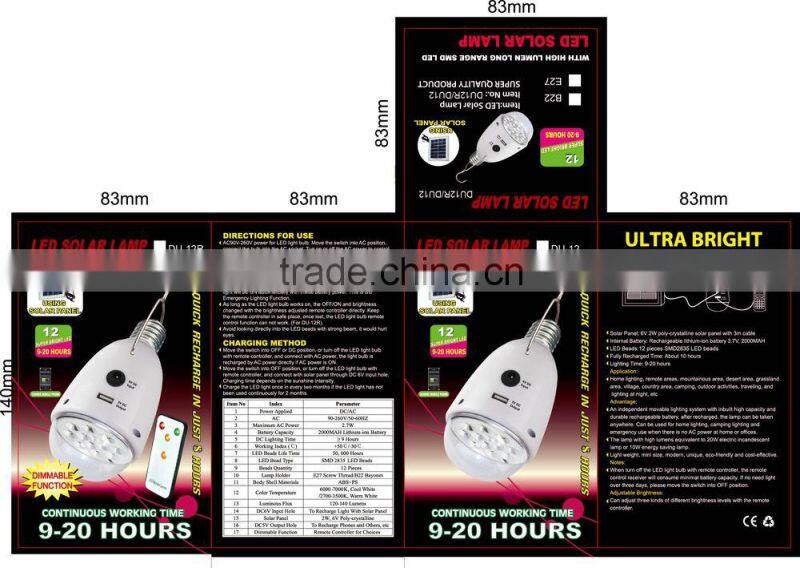 high quality ABS PC material solar light led for garden