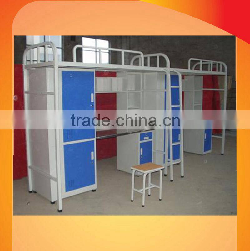 environment friendly college iron metal bunk bed with two ladders