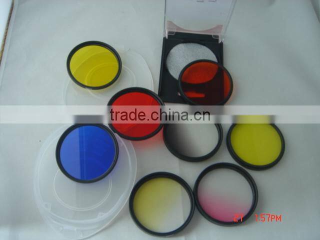 Camera round color gradual orange filter