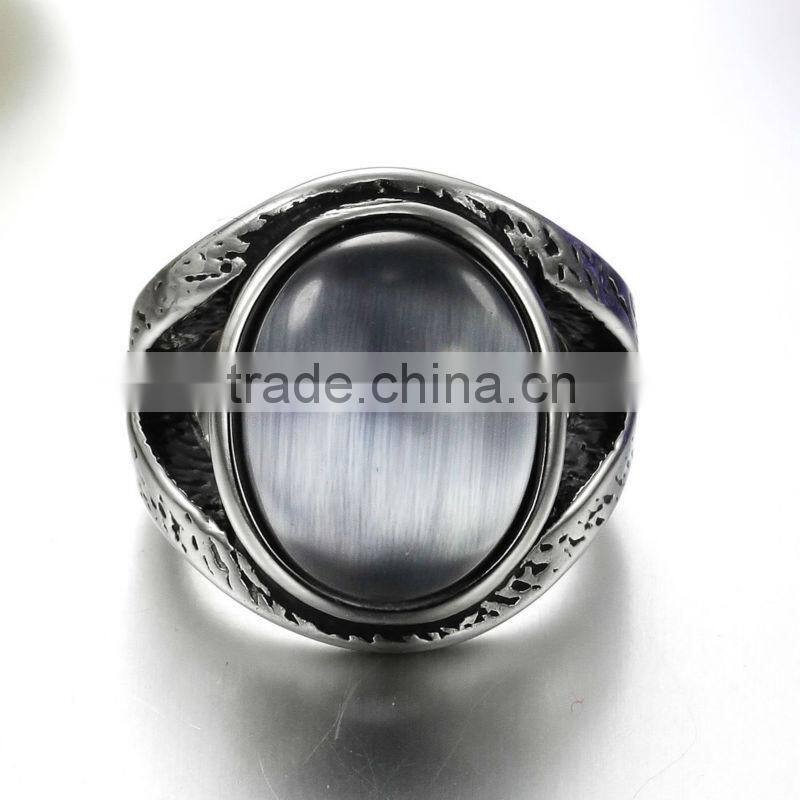 316l Titanium Men's Ring Jewelry Agate Finger Rings